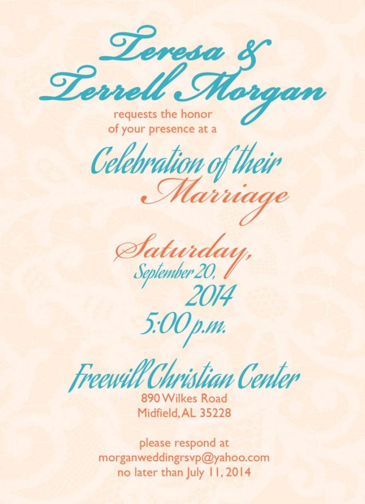 Teresa & Terrell Morgan - Wedding Invitations