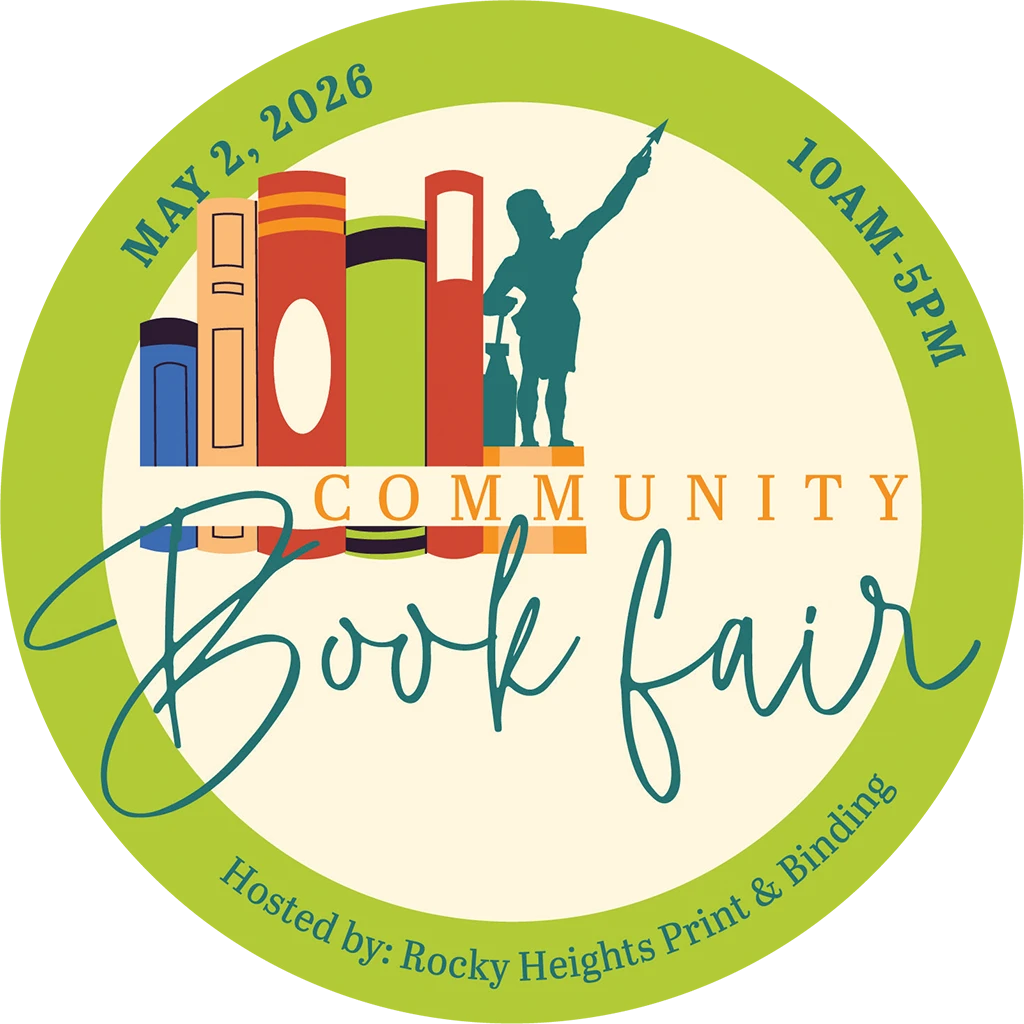 Logo for the 2026 Book Fair in Birmingham held at Rocky Heights Print and Binding